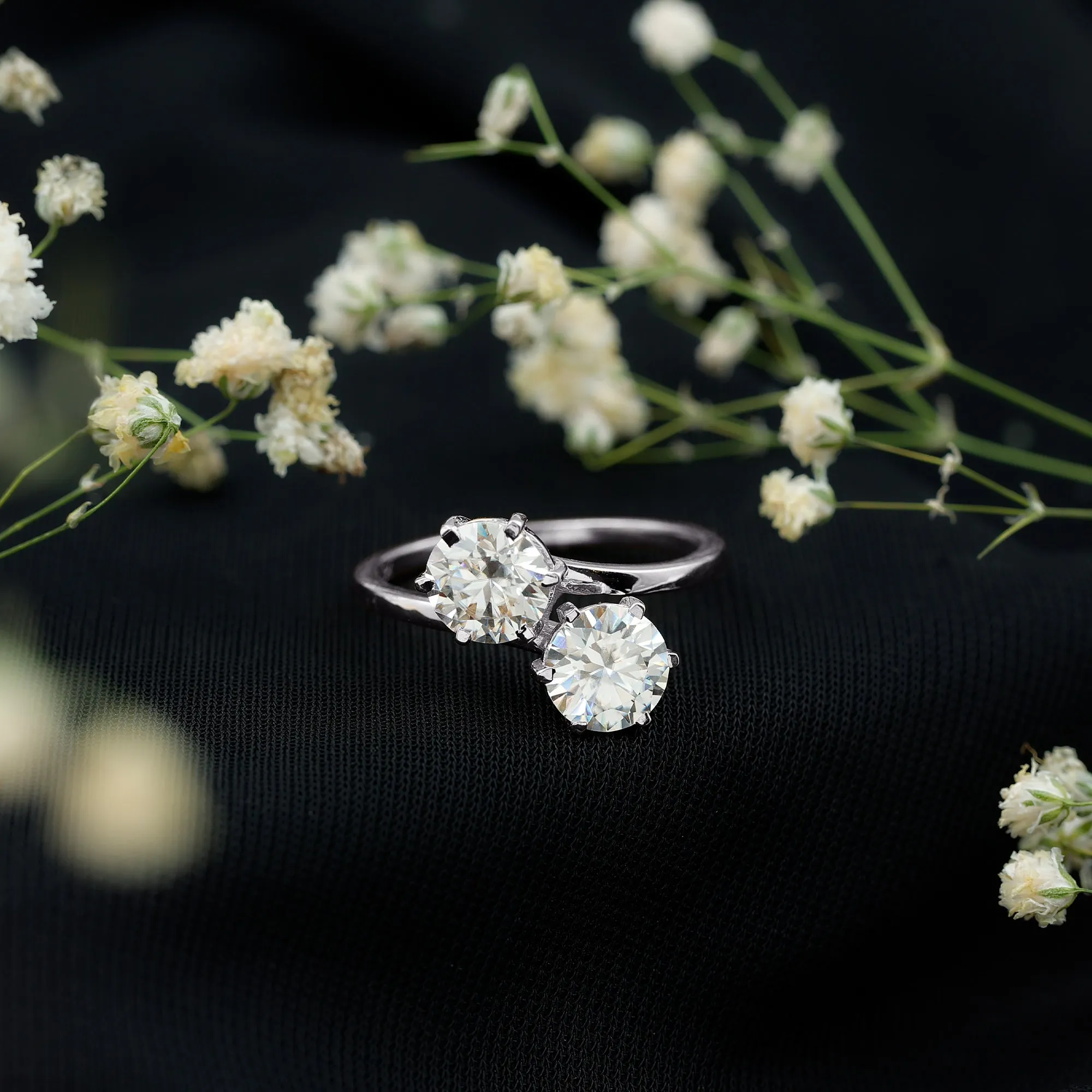 2.75 CT Toi et Moi Moissanite Anniversary Ring