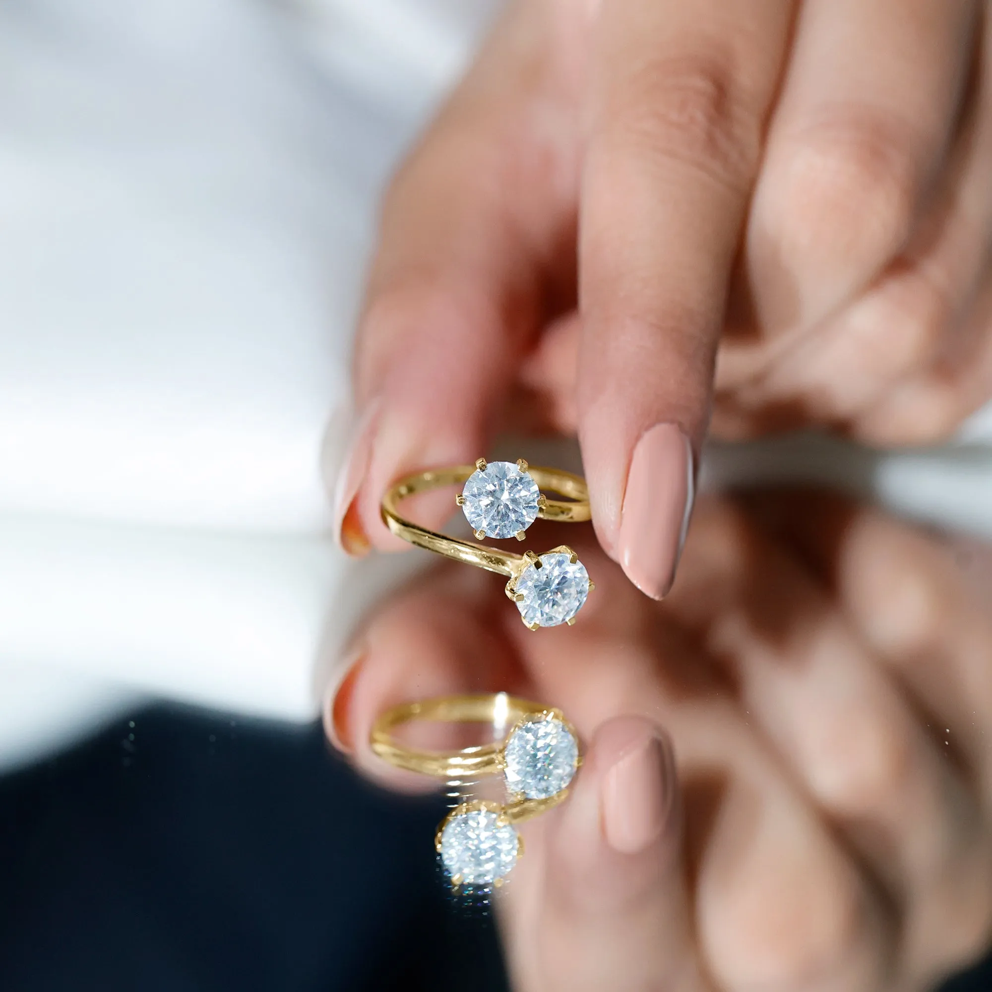 2.75 CT Toi et Moi Moissanite Anniversary Ring