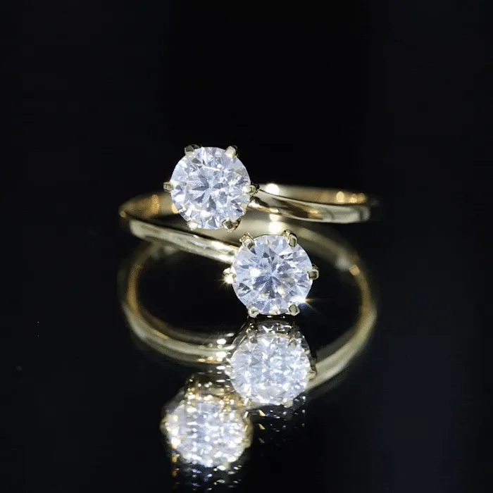 2.75 CT Toi et Moi Moissanite Anniversary Ring
