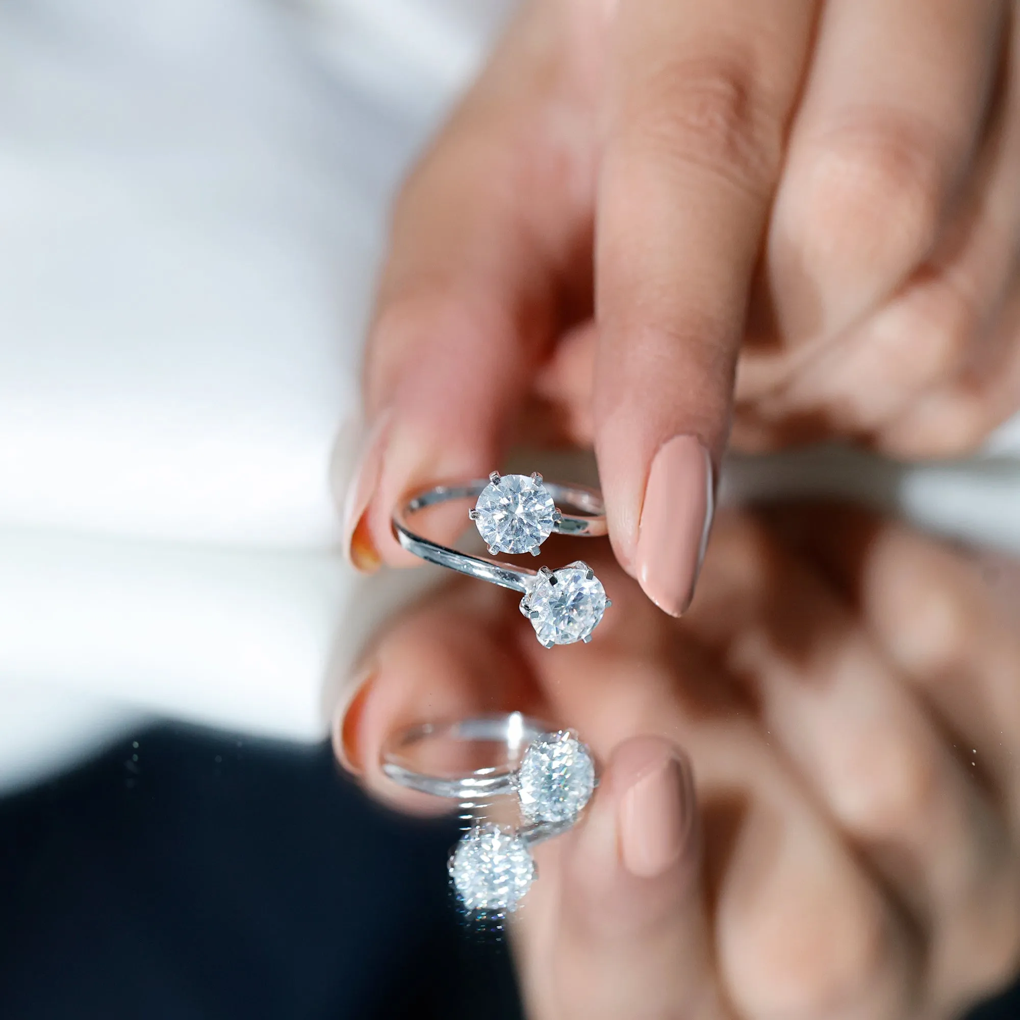 2.75 CT Toi et Moi Moissanite Anniversary Ring