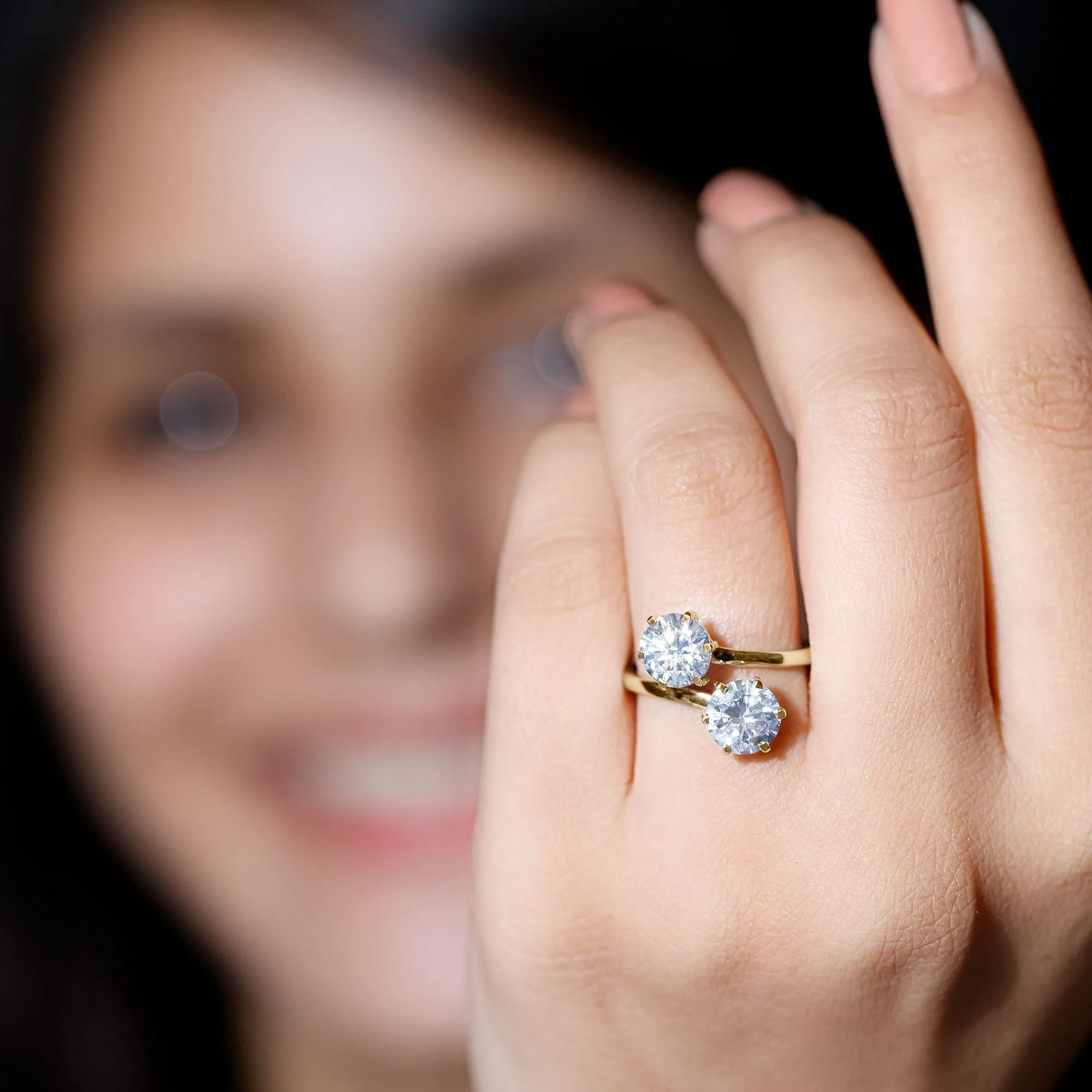 2.75 CT Toi et Moi Moissanite Anniversary Ring