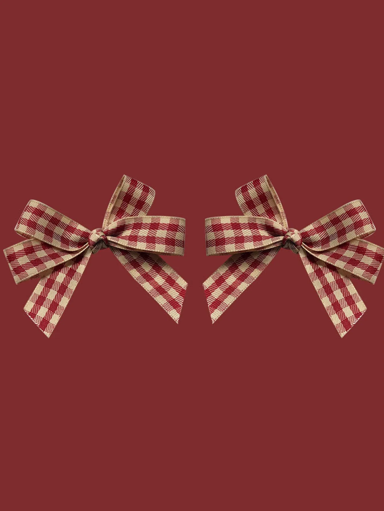 2pcs Plaid Pattern Bow Decor Hair Clip for Women Barrette Styling Hair