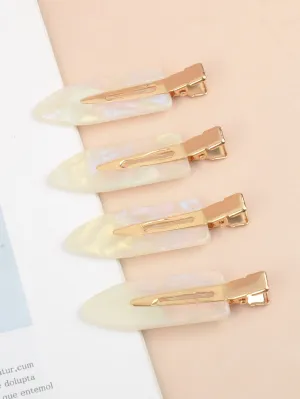 4pcs Pearly Effect Alligator Hair Clip for Women Barrette Styling Hair