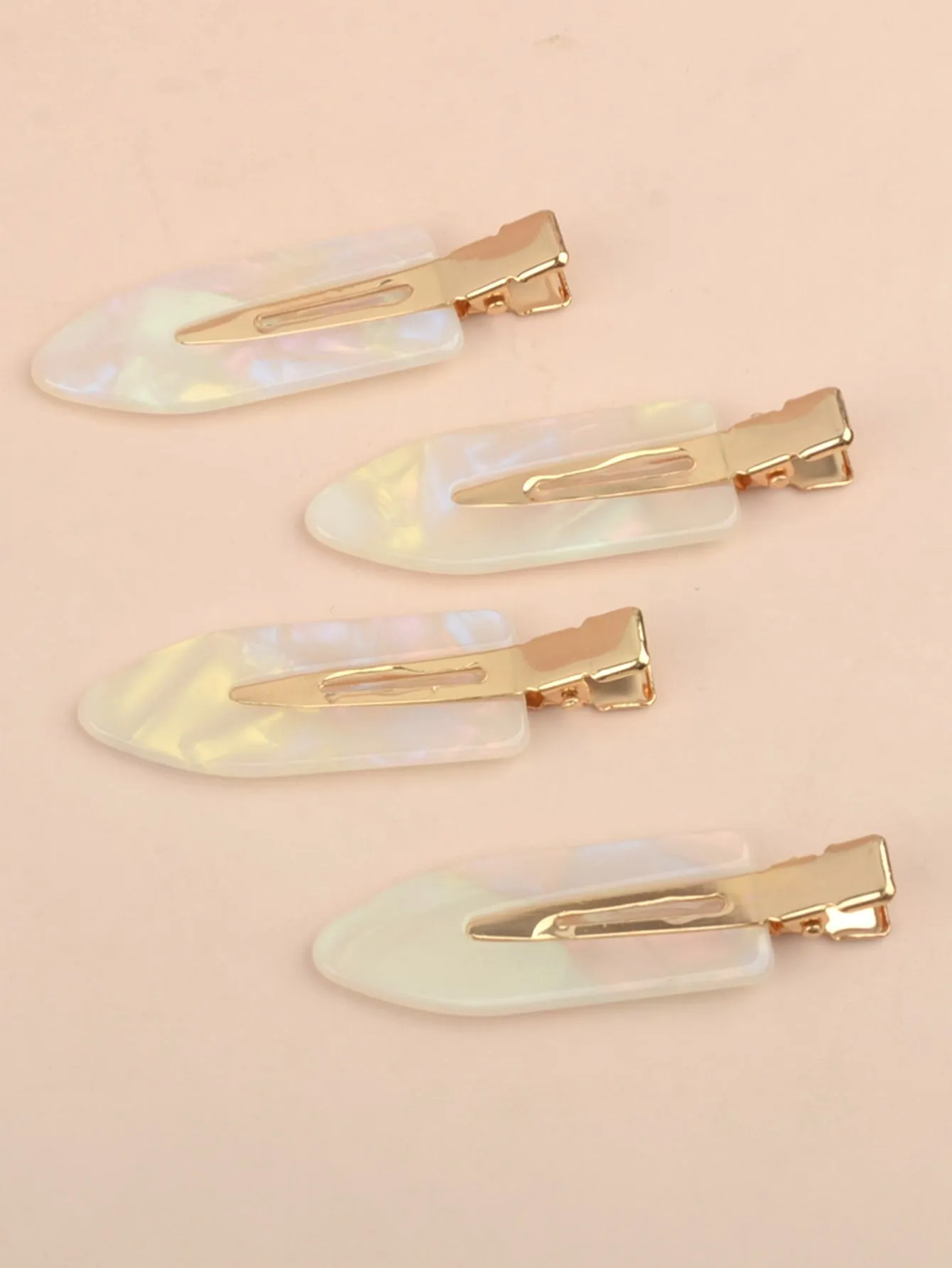 4pcs Pearly Effect Alligator Hair Clip for Women Barrette Styling Hair