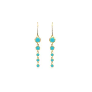 5 Graduated Illusion Set Turquoise Earrings
