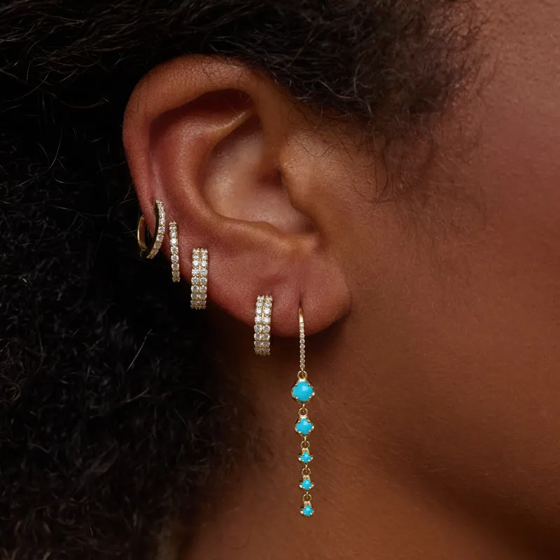 5 Graduated Illusion Set Turquoise Earrings