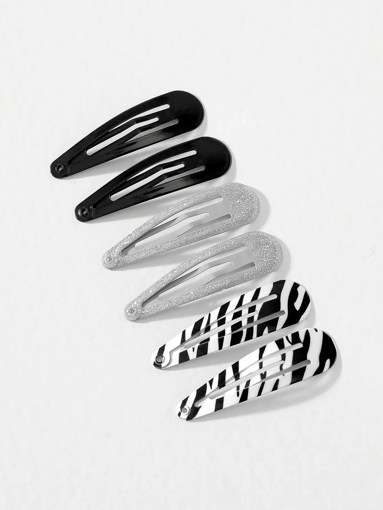 6pcs Zebra Striped Hair Clip for Women Barrette Styling Hair Accessories