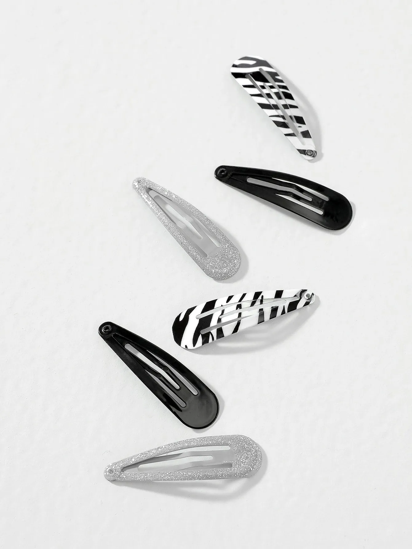 6pcs Zebra Striped Hair Clip for Women Barrette Styling Hair Accessories