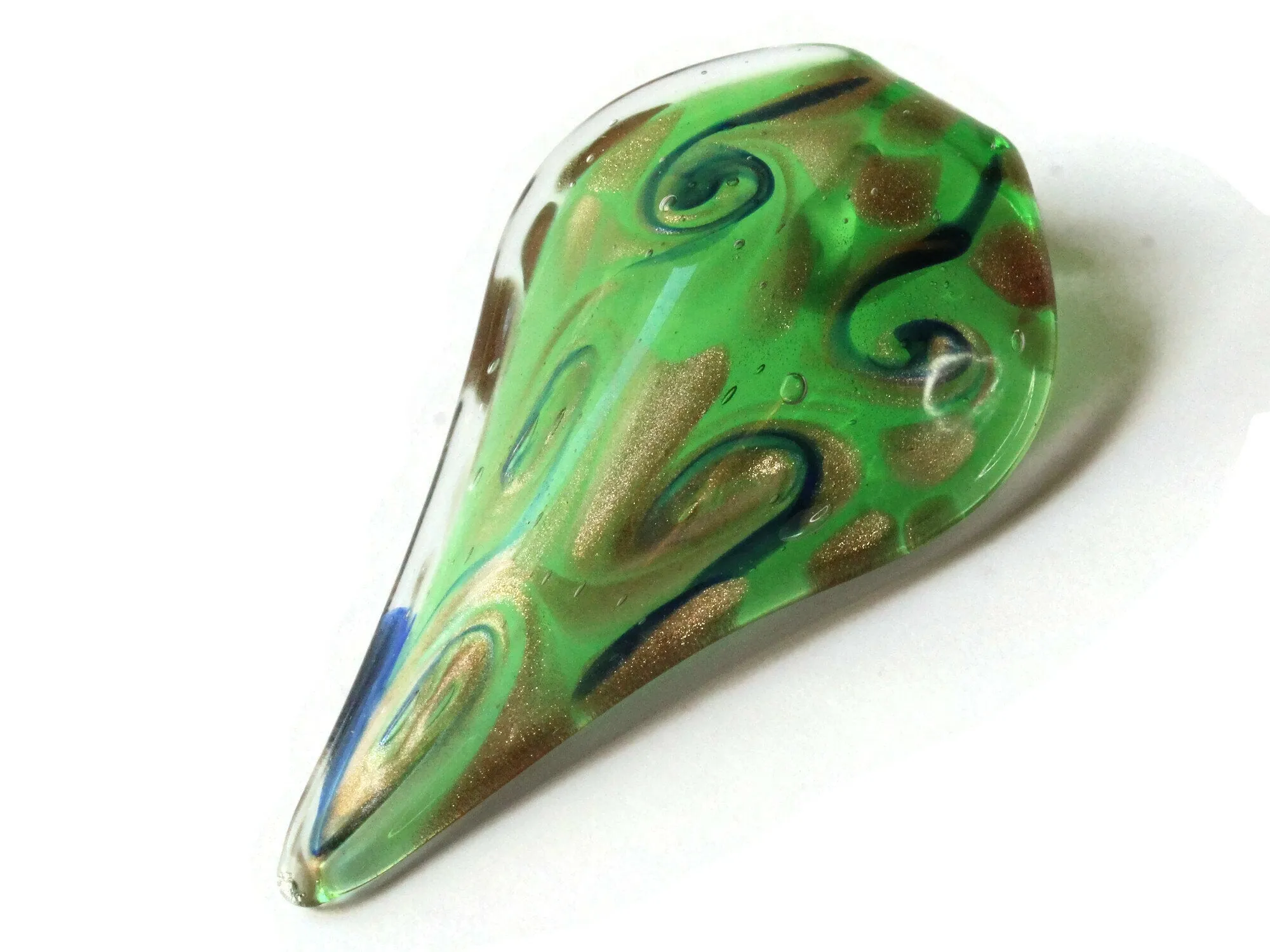 72mm Green Foil Glass Drip Pendant