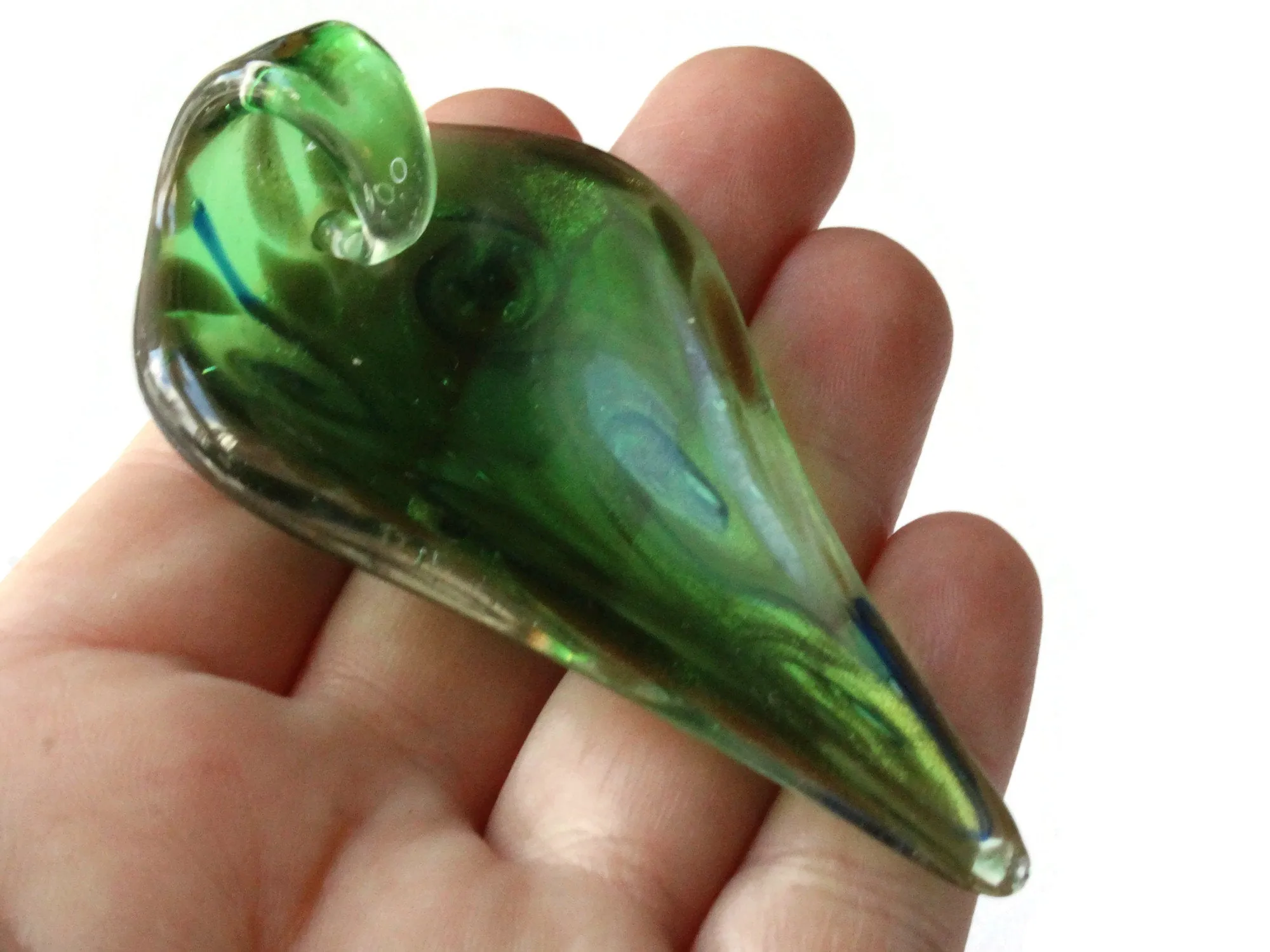 72mm Green Foil Glass Drip Pendant