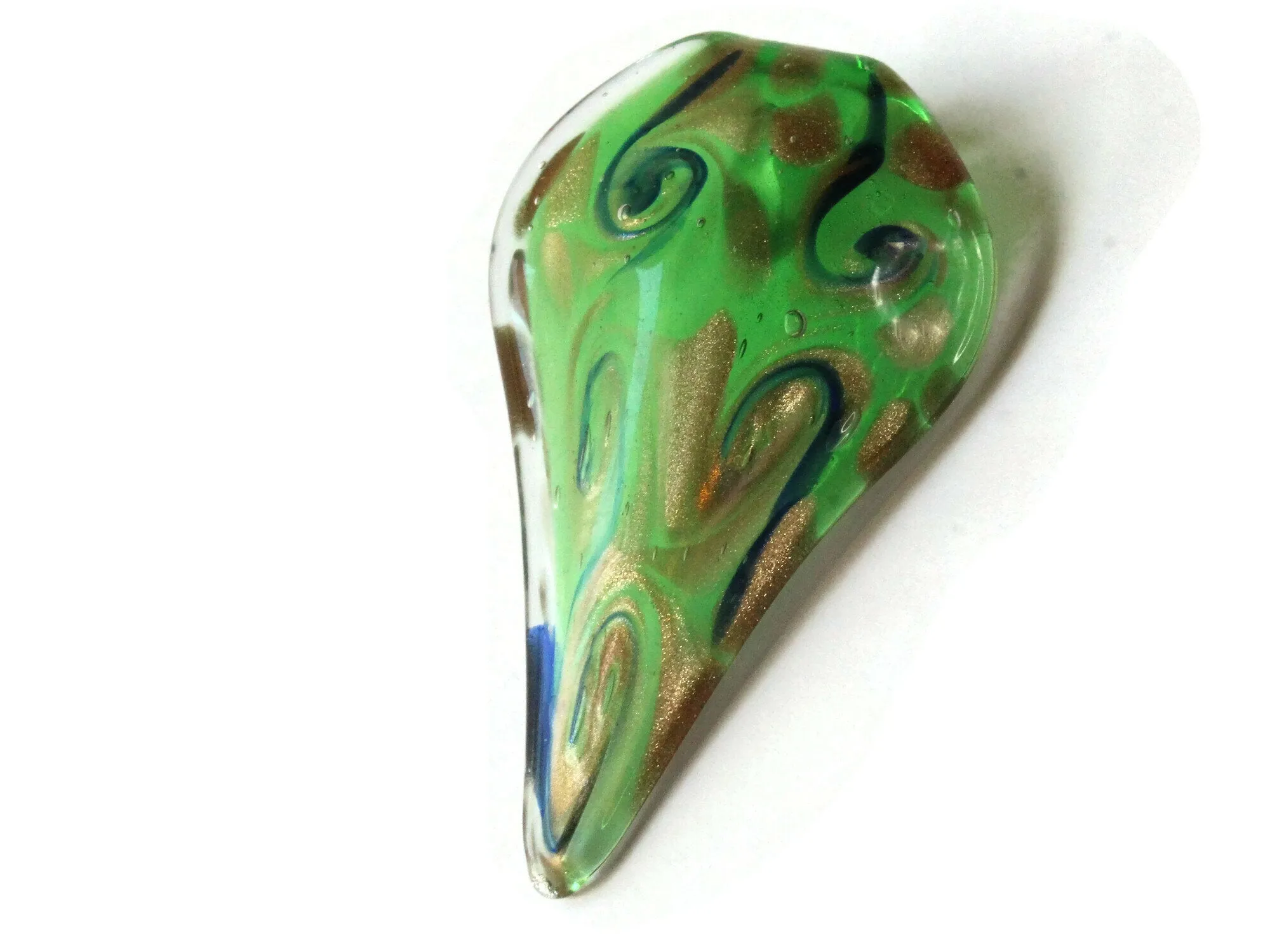 72mm Green Foil Glass Drip Pendant