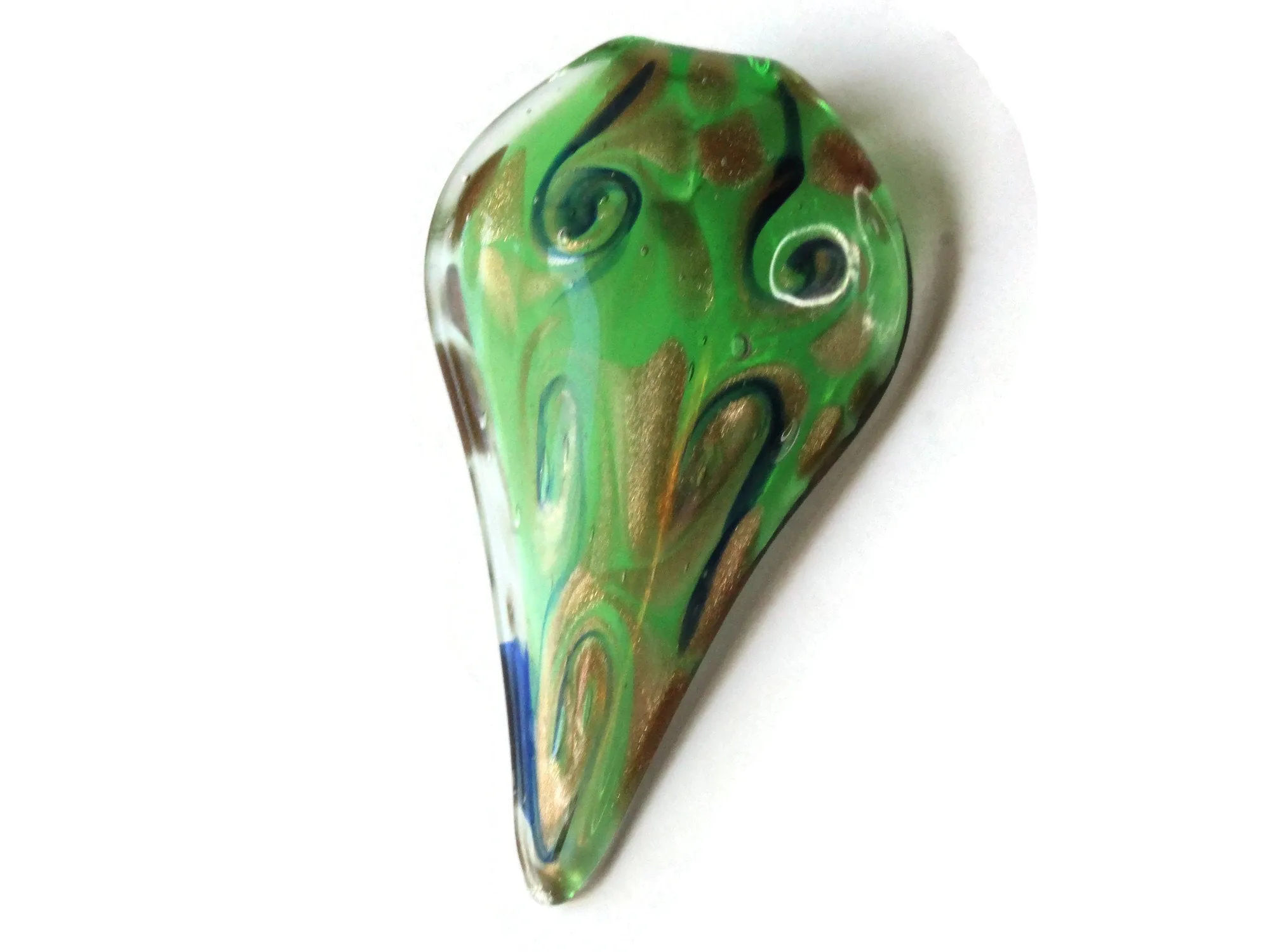 72mm Green Foil Glass Drip Pendant