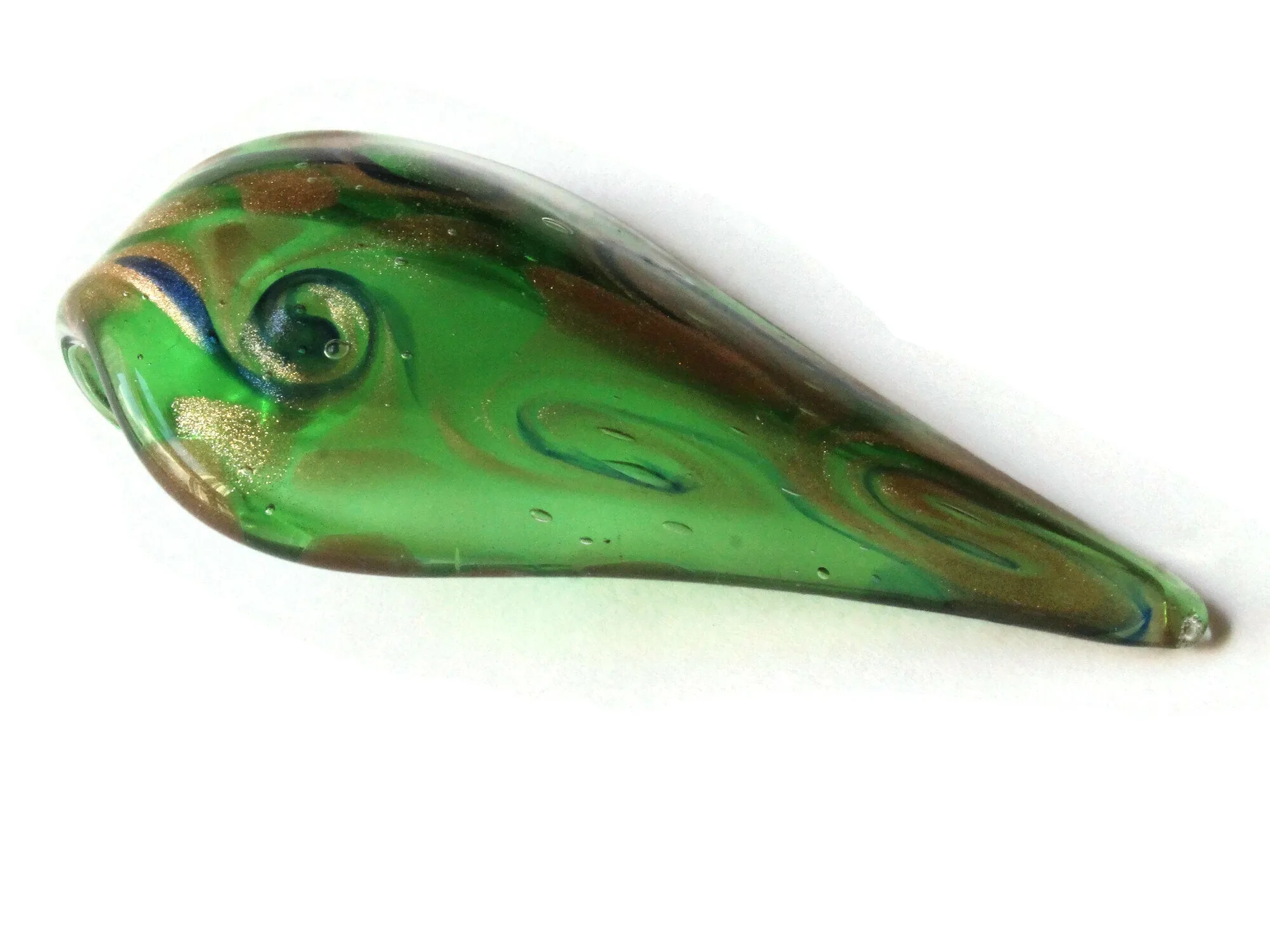 72mm Green Foil Glass Drip Pendant