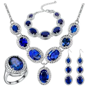 925 Silver Jewelry Earrings Pendant Necklace Rings Bracelet Sets
