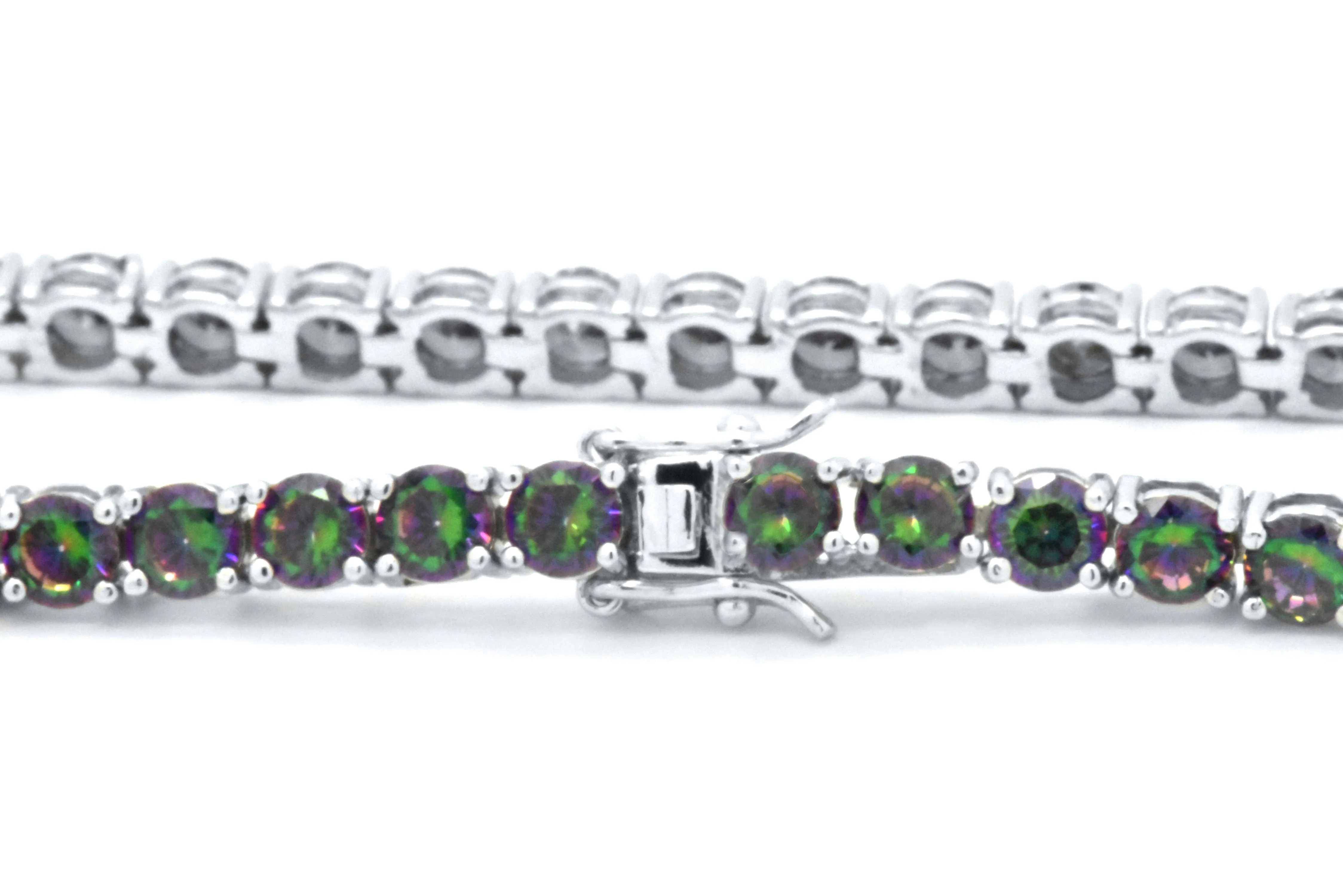 925 Sterling Silver Rainbow Topaz 5mm wide Tennis Bracelet