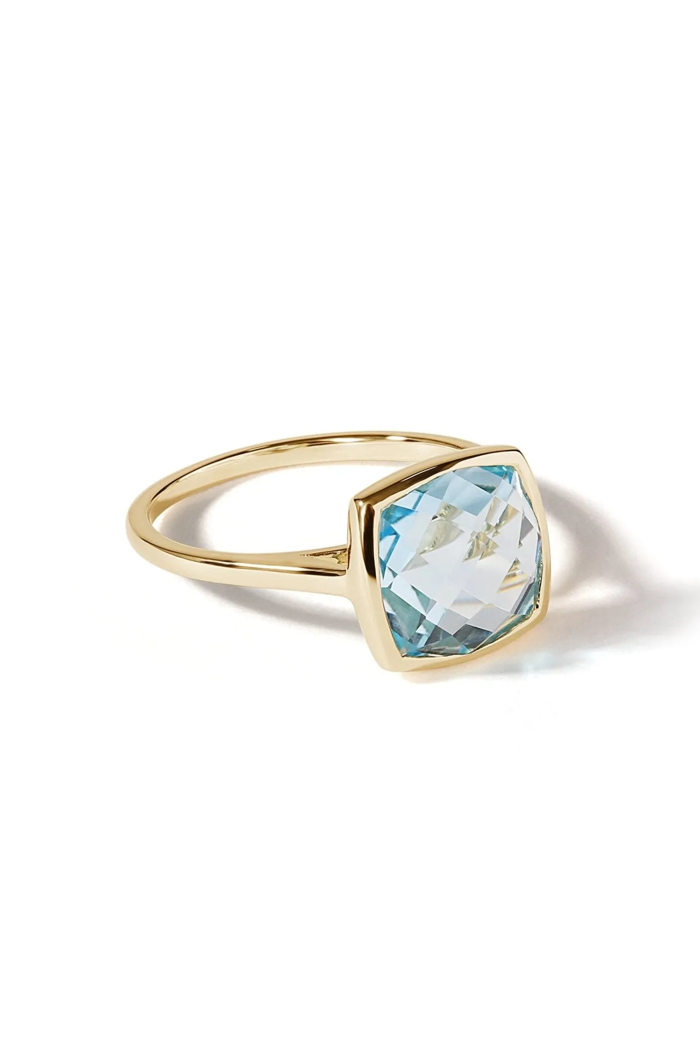 9ct Yellow Gold Sky Blue Topaz Ring