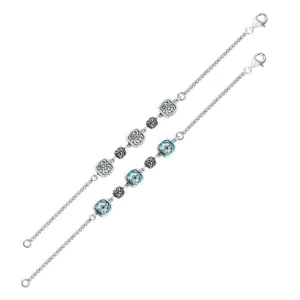 AB-9007-BT Sterling Silver Bracelet With Blue Topaz Q.