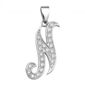 Acotis Silver Pendant Zirconia Initial G6128/N