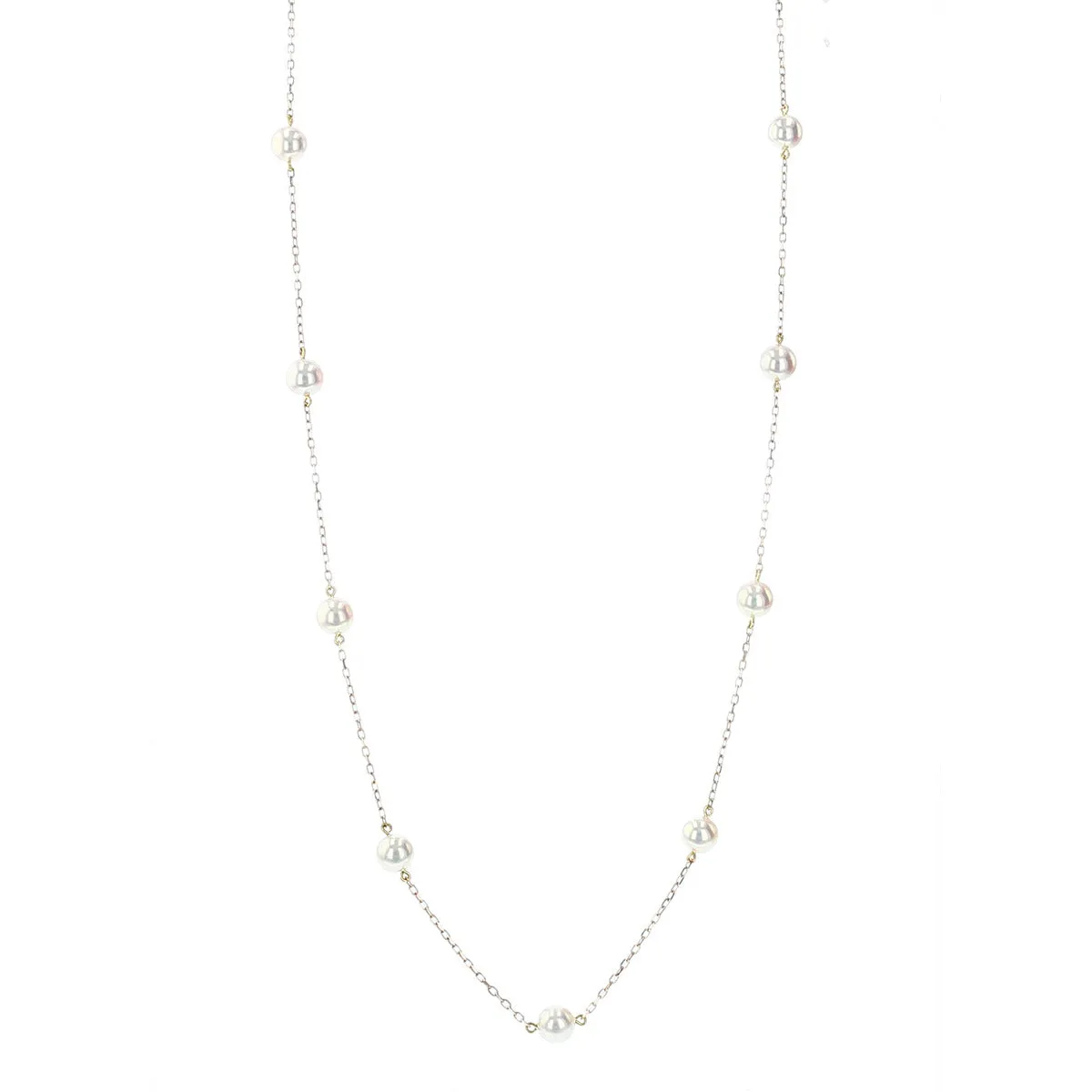 Akoya Cultured Pearl Station Necklace