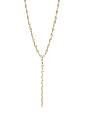 Angel Diamond Yellow Gold Lariat Necklace