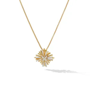 Angelika Maltese Pendant Necklace in 18K Yellow Gold with Pave Diamonds