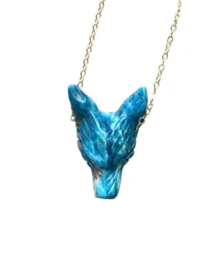 Apatite Wolf Head Necklace