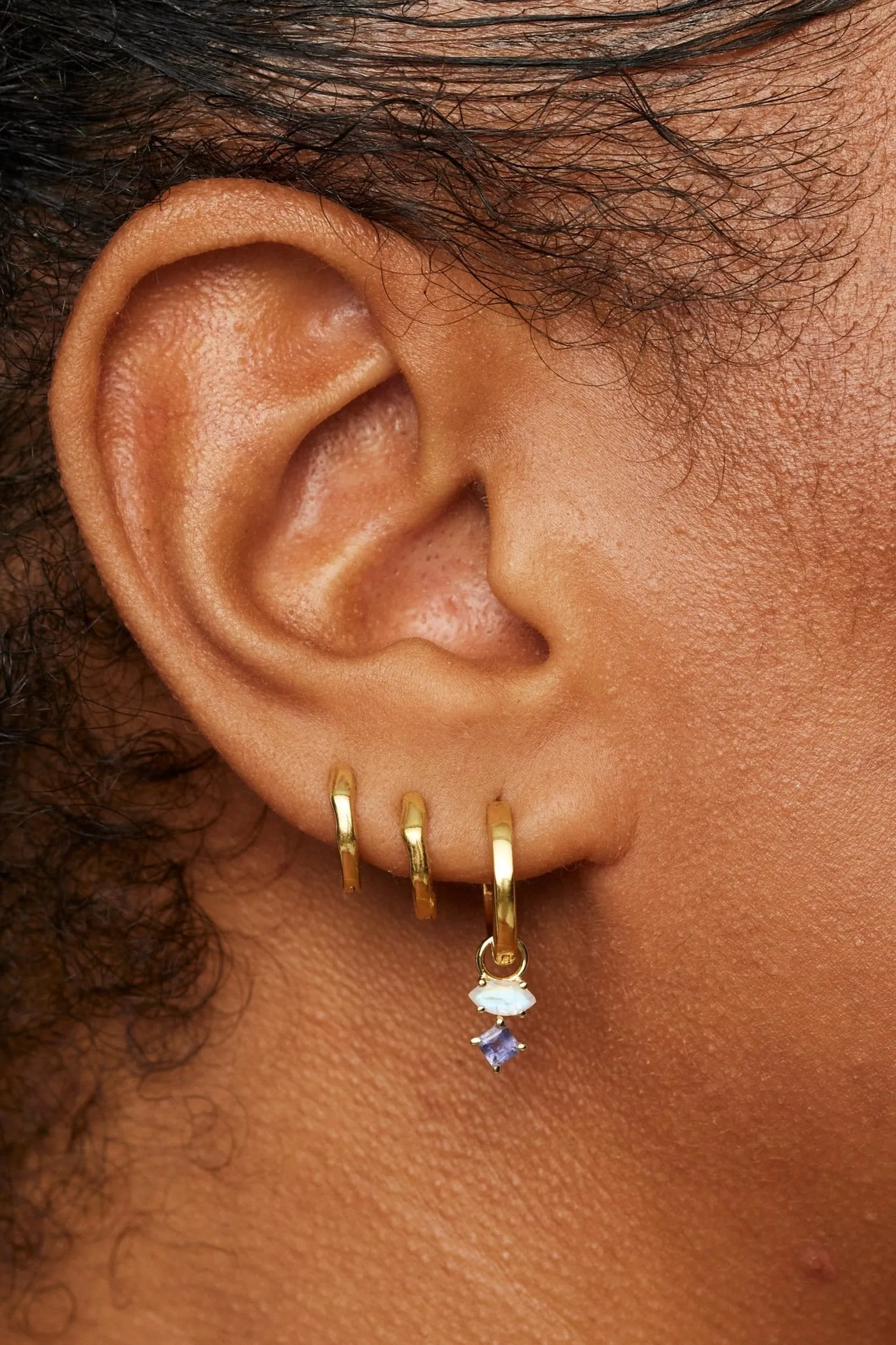 Astrid Marquise Iolite Gold Charm