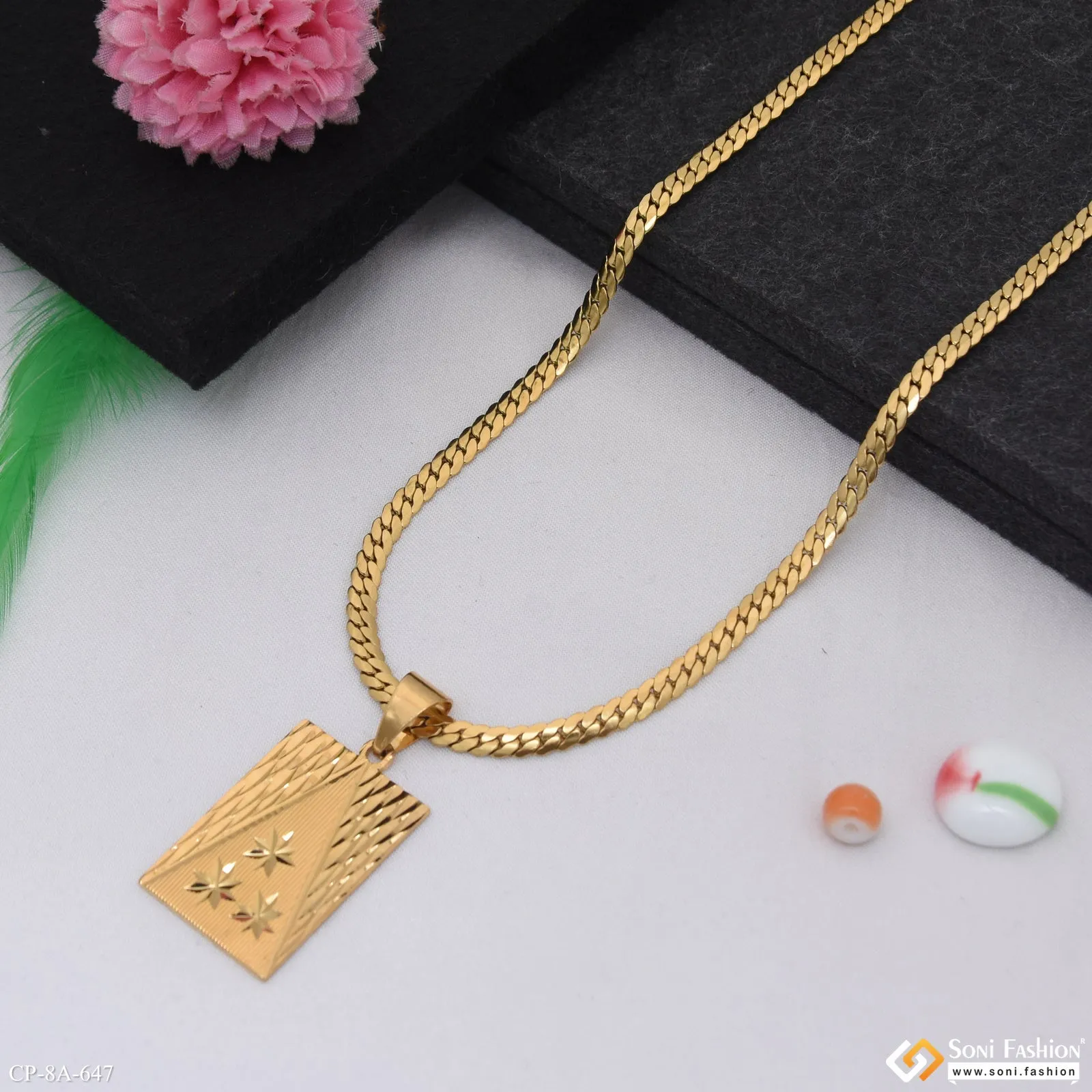 Awesome Design Golden Color Chain Pendant Combo for Men - Style A647