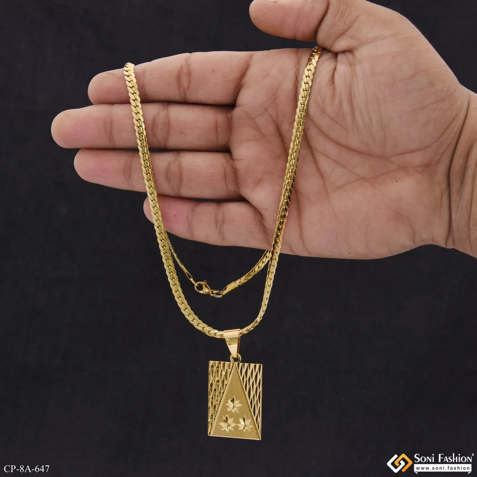 Awesome Design Golden Color Chain Pendant Combo for Men - Style A647