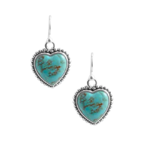 Barse Turquoise Hearts Earring