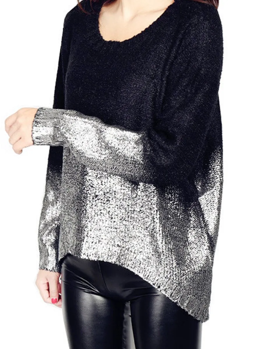 Bat Sleeve Sparkling Sweater