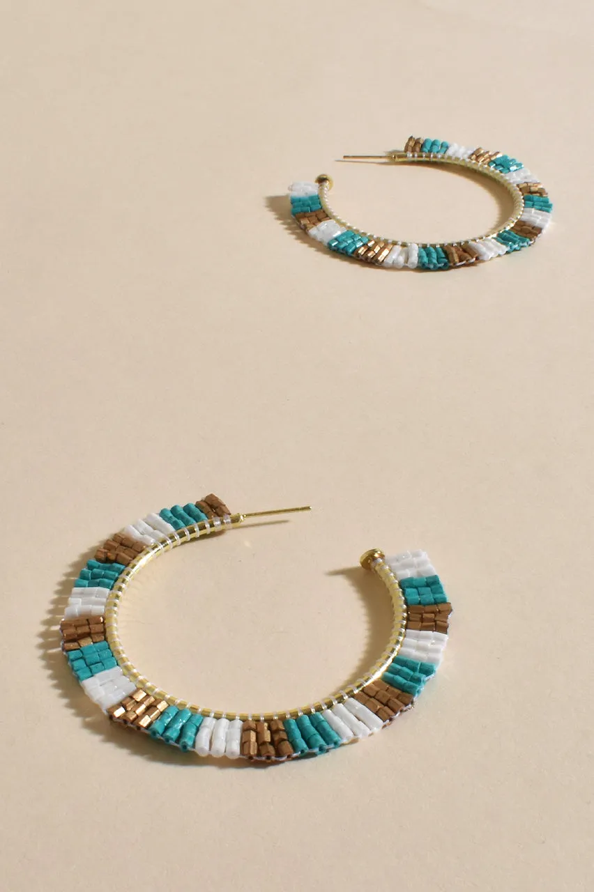 Beaded Hoop Earrings