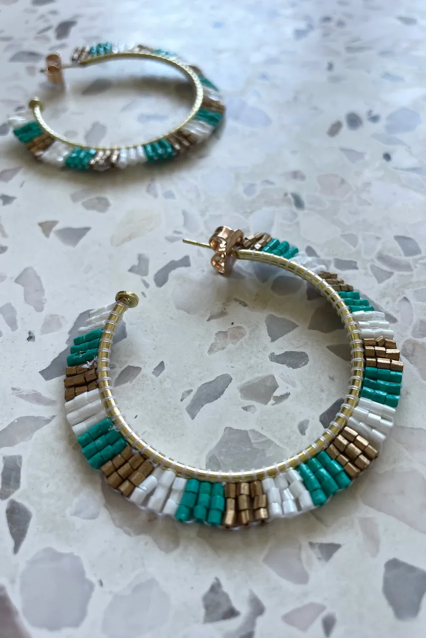 Beaded Hoop Earrings
