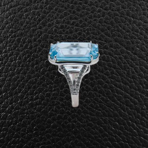 Blue Topaz & Diamond Ring