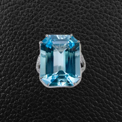 Blue Topaz & Diamond Ring