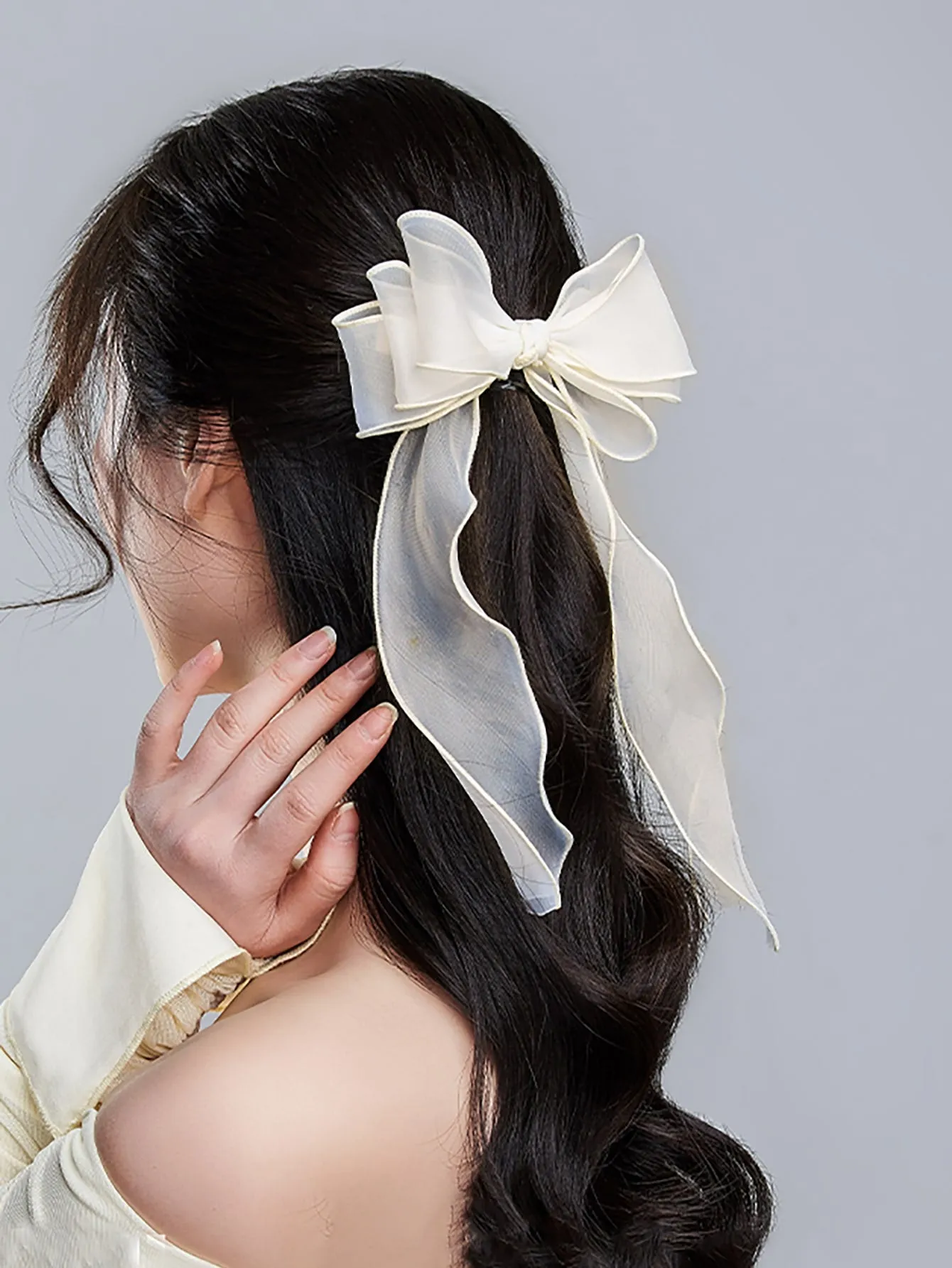 Bow Decor Alligator Hair Clip for Women Barrette Styling Hair Accessories