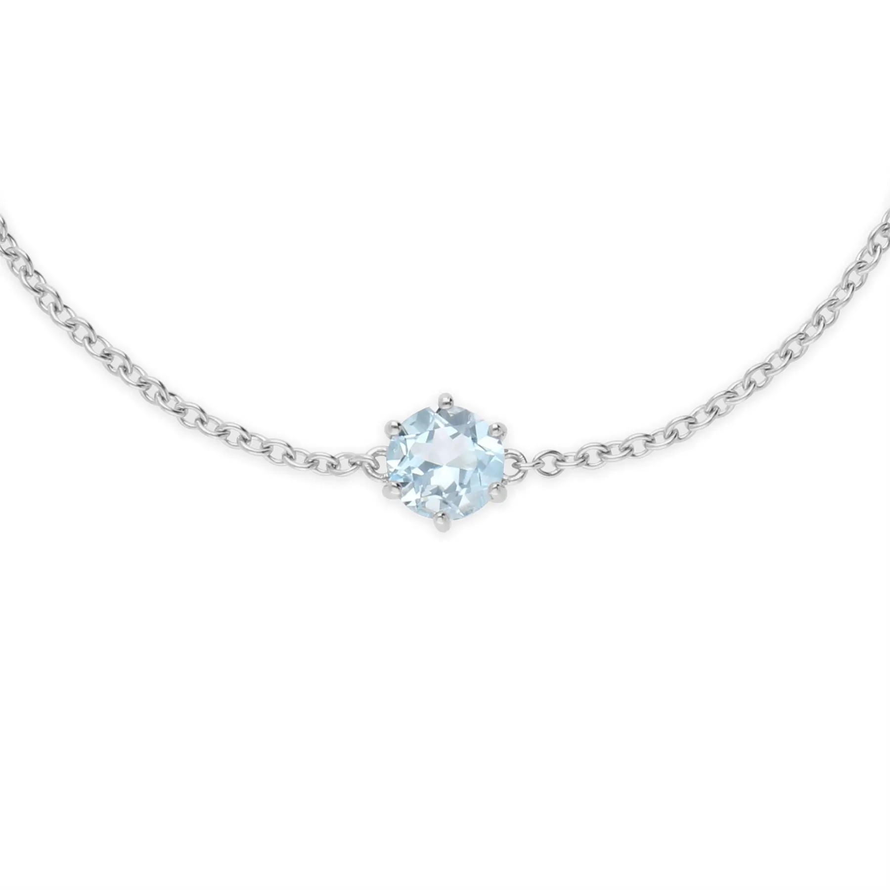 Bracelet Classique Argent 925 Topaze Bleu sertis Griffes