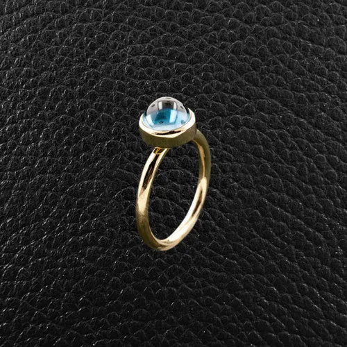 Cabochon Blue Topaz Ring