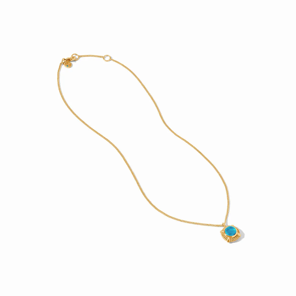 Cabochon Solitaire Necklace-Iridescent Emerald