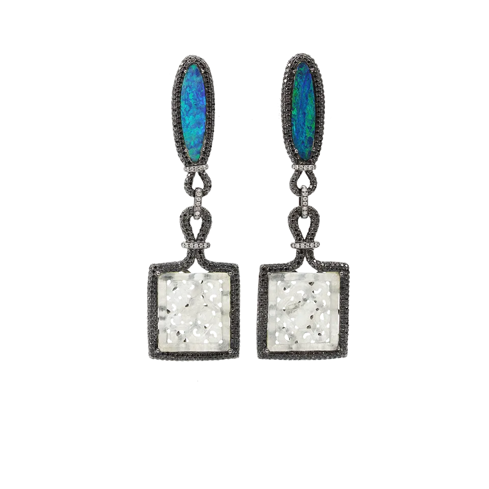 Carved Jade Earrings