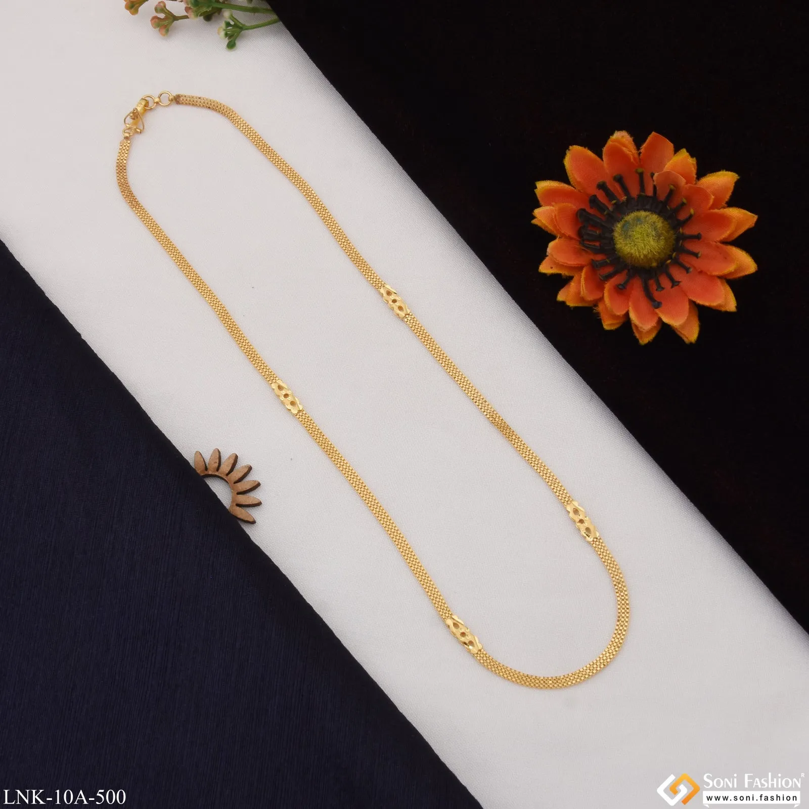Casual Design Hand-Finished Design Gold Plated Necklace for Ladies - Style A500