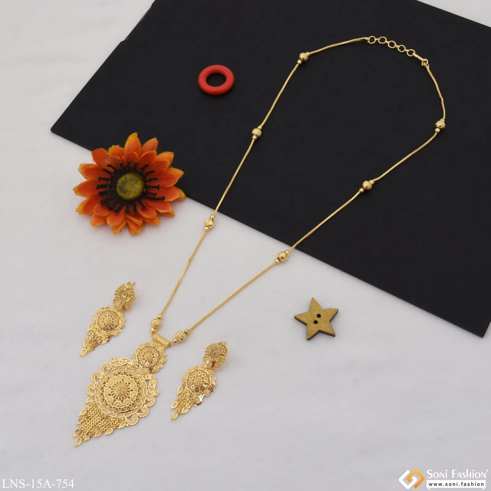 Casual Design Lovely Design Gold Plated Necklace Set for Ladies - Style A754