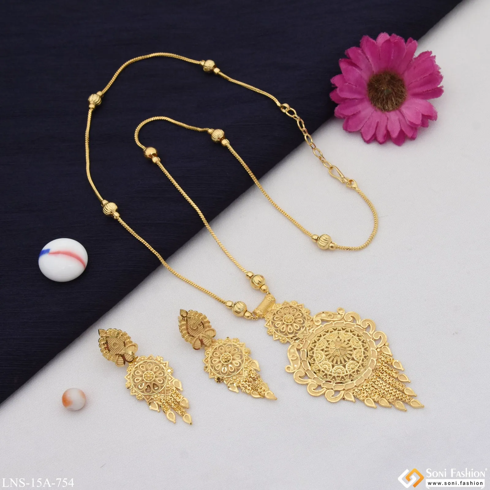 Casual Design Lovely Design Gold Plated Necklace Set for Ladies - Style A754