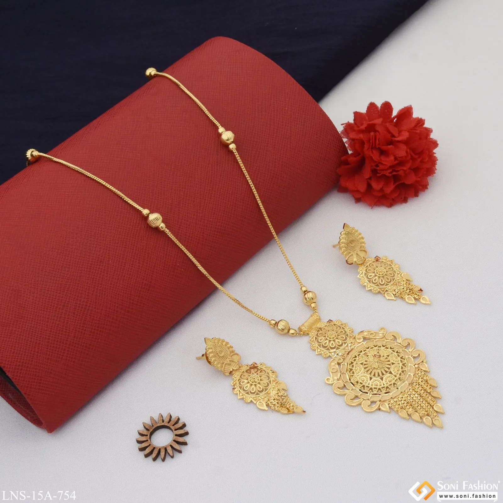 Casual Design Lovely Design Gold Plated Necklace Set for Ladies - Style A754