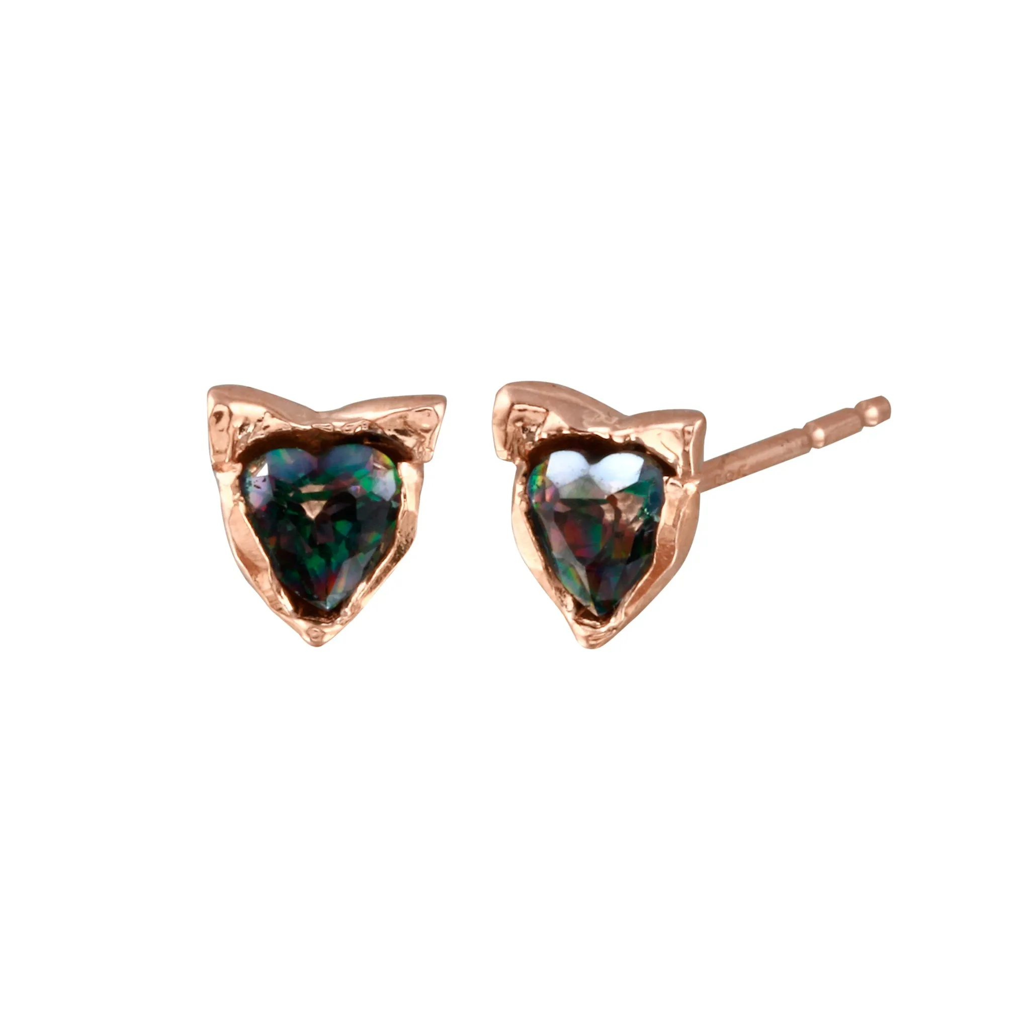 Cat Heart Topaz Stud
