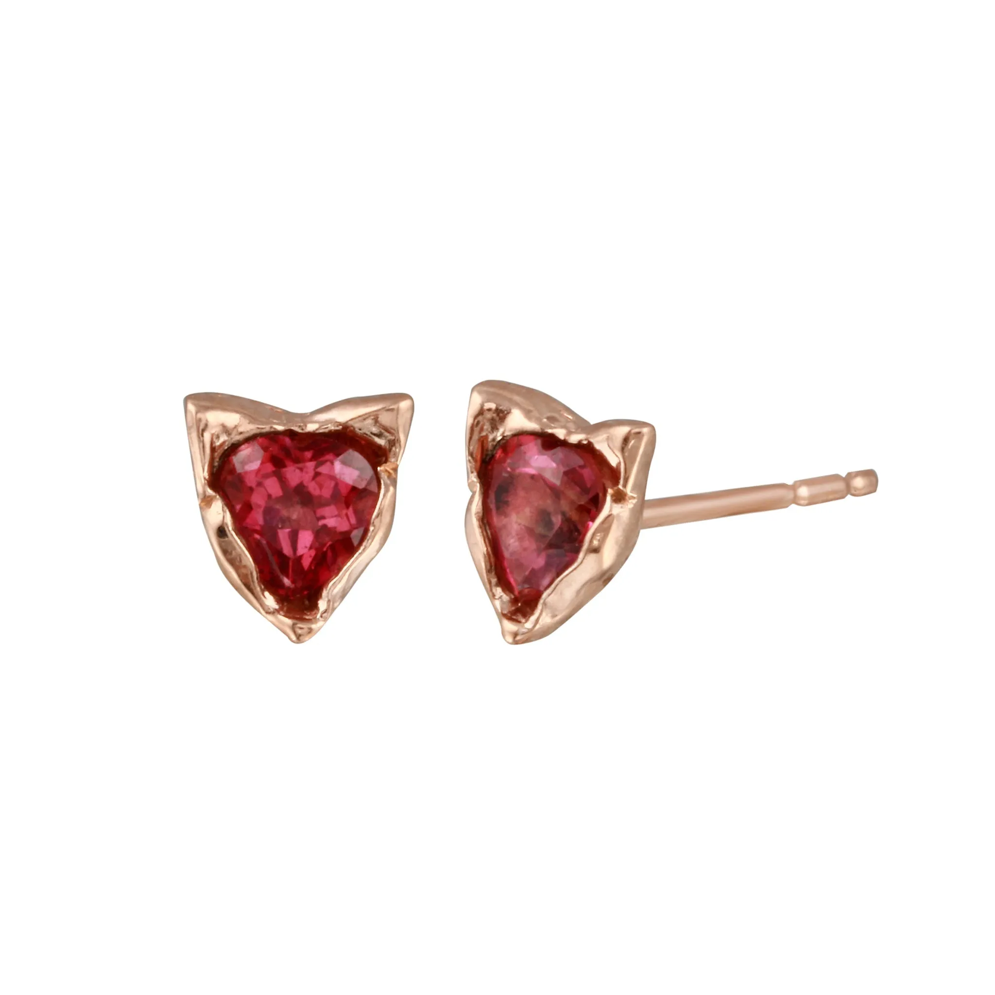 Cat Heart Topaz Stud