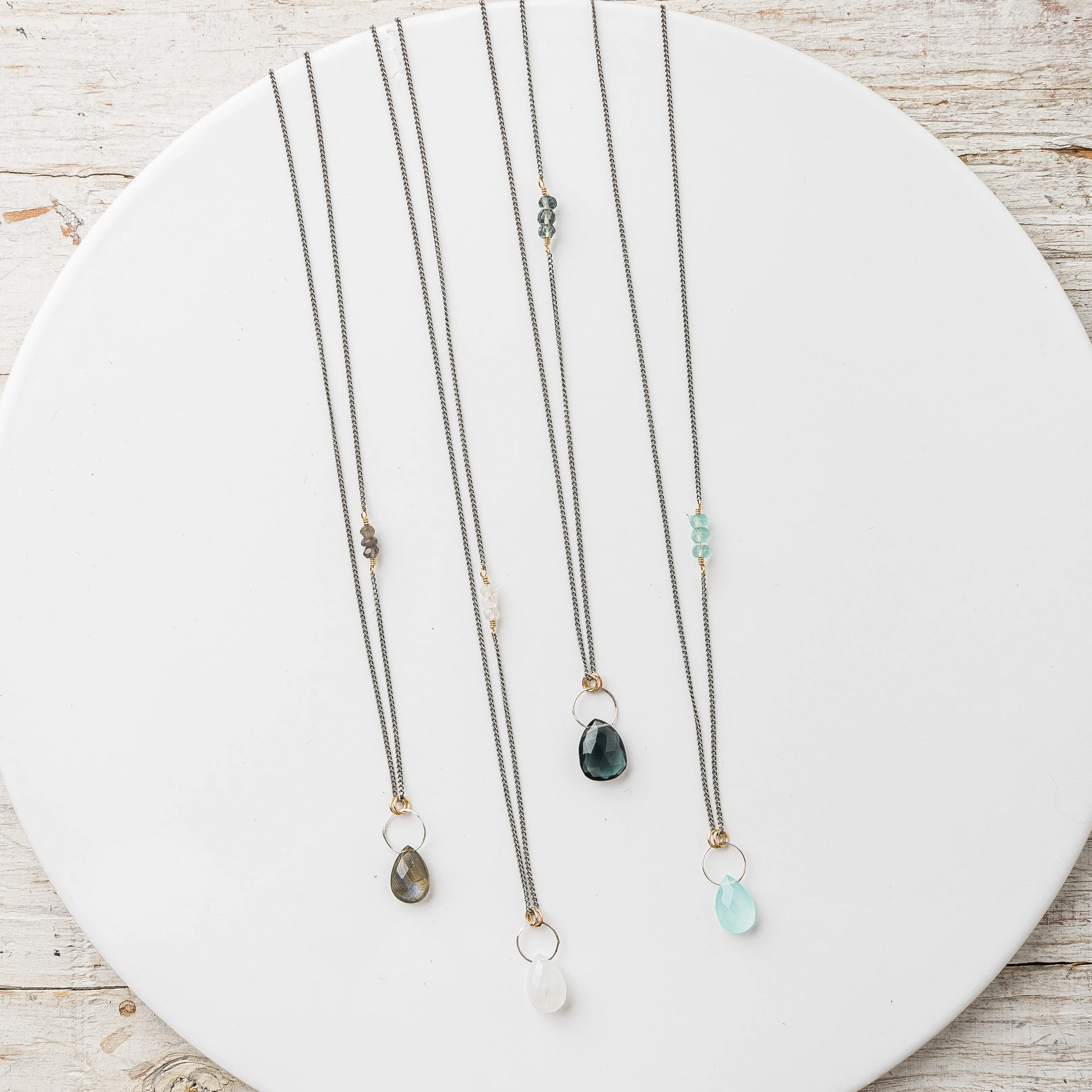 Chalcedony Drop Necklace