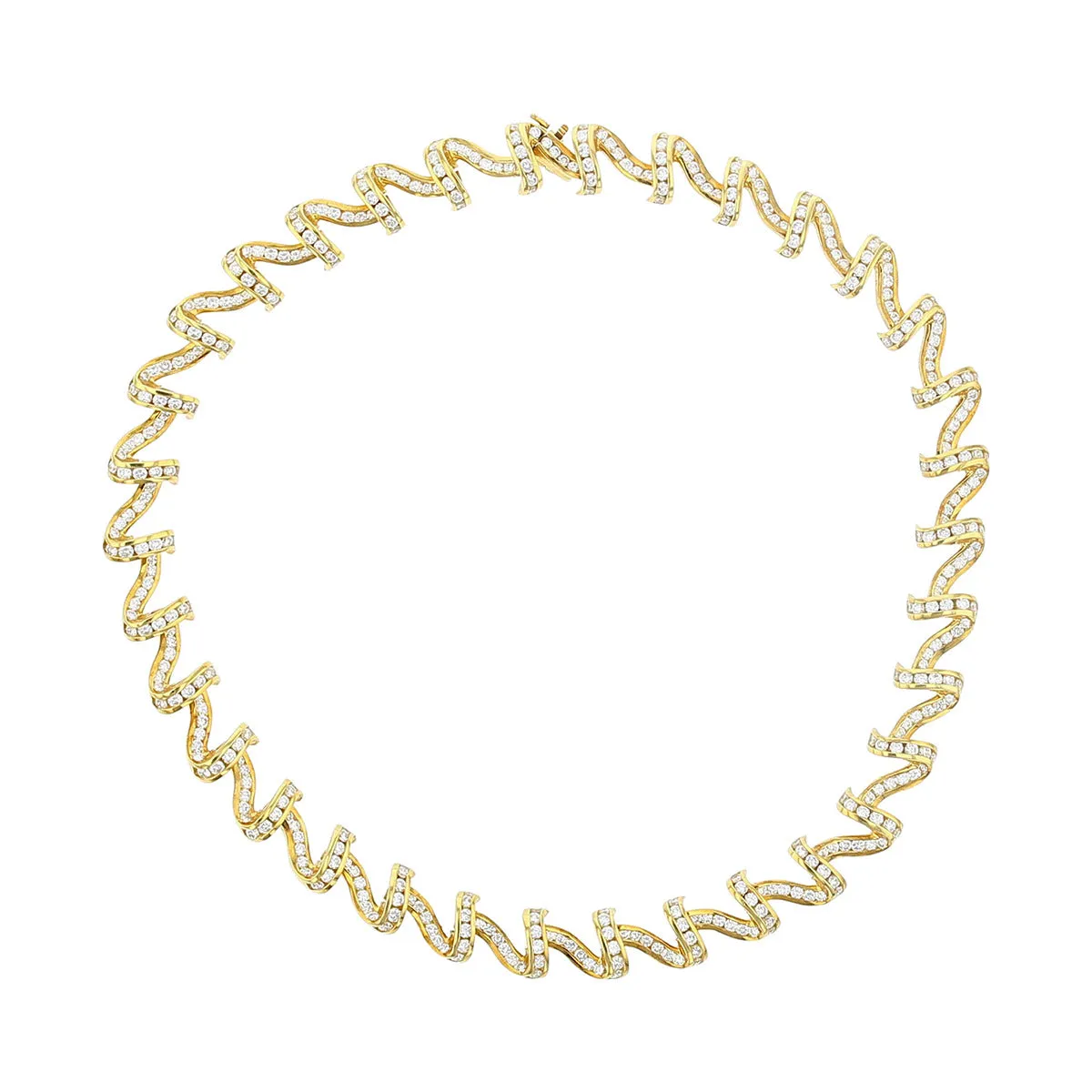 Charles Krypell 22-Carat Diamond Zig-Zag Necklace