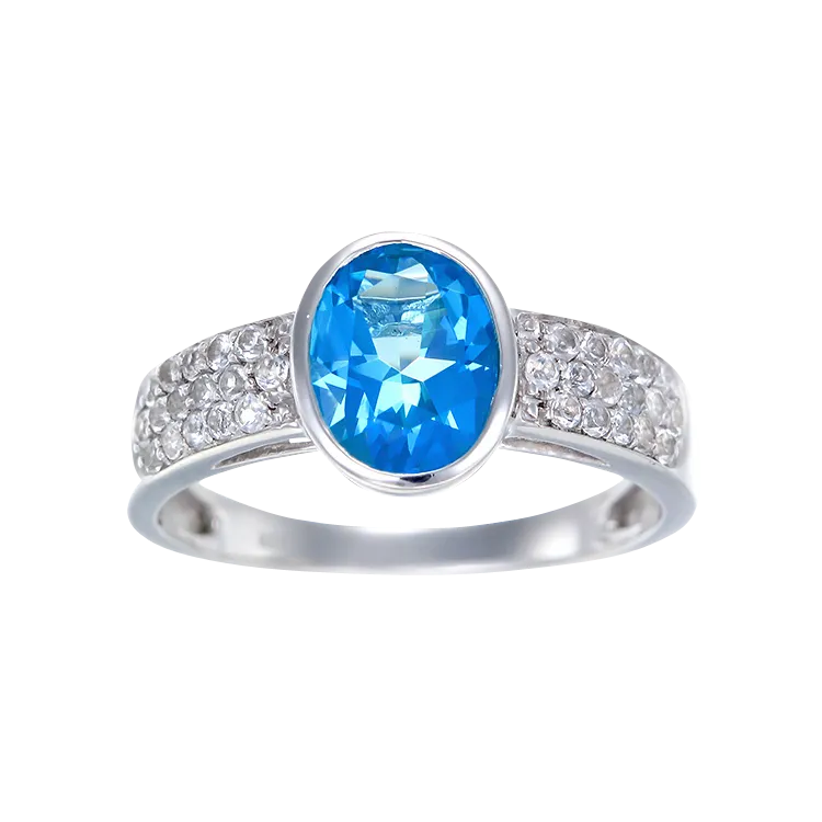 Classic Passion Topaz and Natural White Topaz Ring