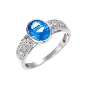 Classic Passion Topaz and Natural White Topaz Ring